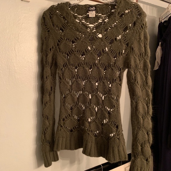D&G Sage Green Crocheted sweater - Picture 3 of 5
